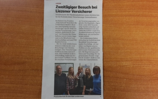 Zweitägiger Besuch von 3 HAK-Schülerinnen bei uns!